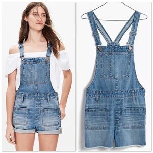 Madewell Adirondack Short Overalls Isley Wash blue S